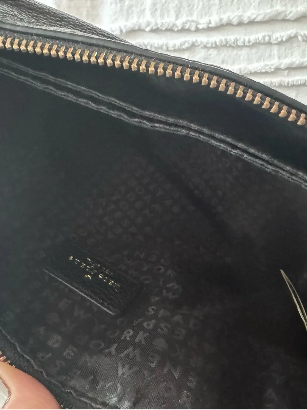 kate spade Black Pebble Leather Crossbody with Gold Hardware